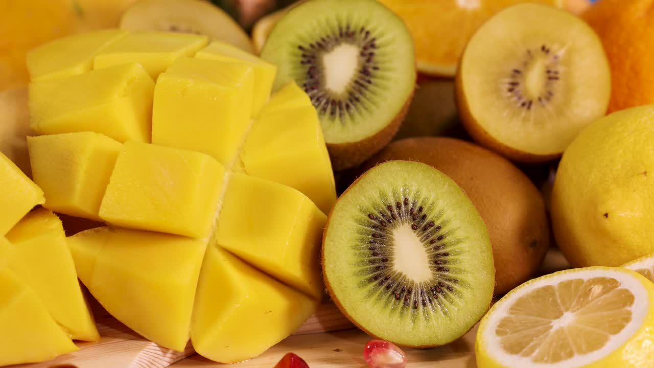 una variada variedad de frutas frescas