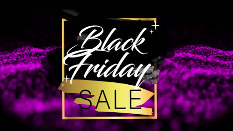 animación de la venta del viernes negro sobre un fondo negro con brillo