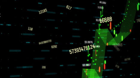 animación del procesamiento de datos científicos sobre un fondo negro