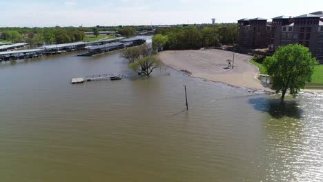 aerial video of tower bay park flooded in march