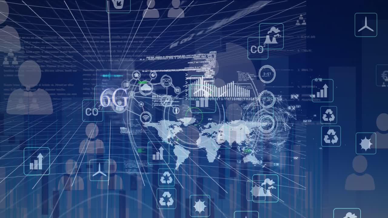 세계 지도를 통해 데이터 처리의 애니메이션