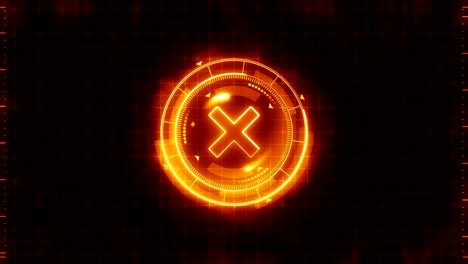 animación de bucle de juego deportivo futurista. contra fondo de lucha. pantalla digital de neón de radar. marca de objetivo x. elemento de interfaz de control de juego. competición deportiva de lucha de batalla.
