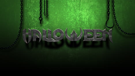 halloween con cadena de metal en textura verde oscuro