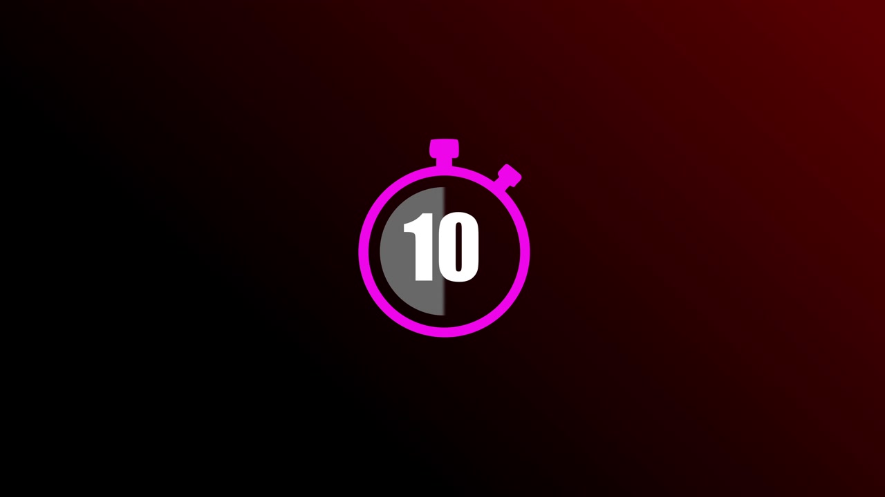 20 Second Countdown Timer Animation with Pink Stopwatch Icon