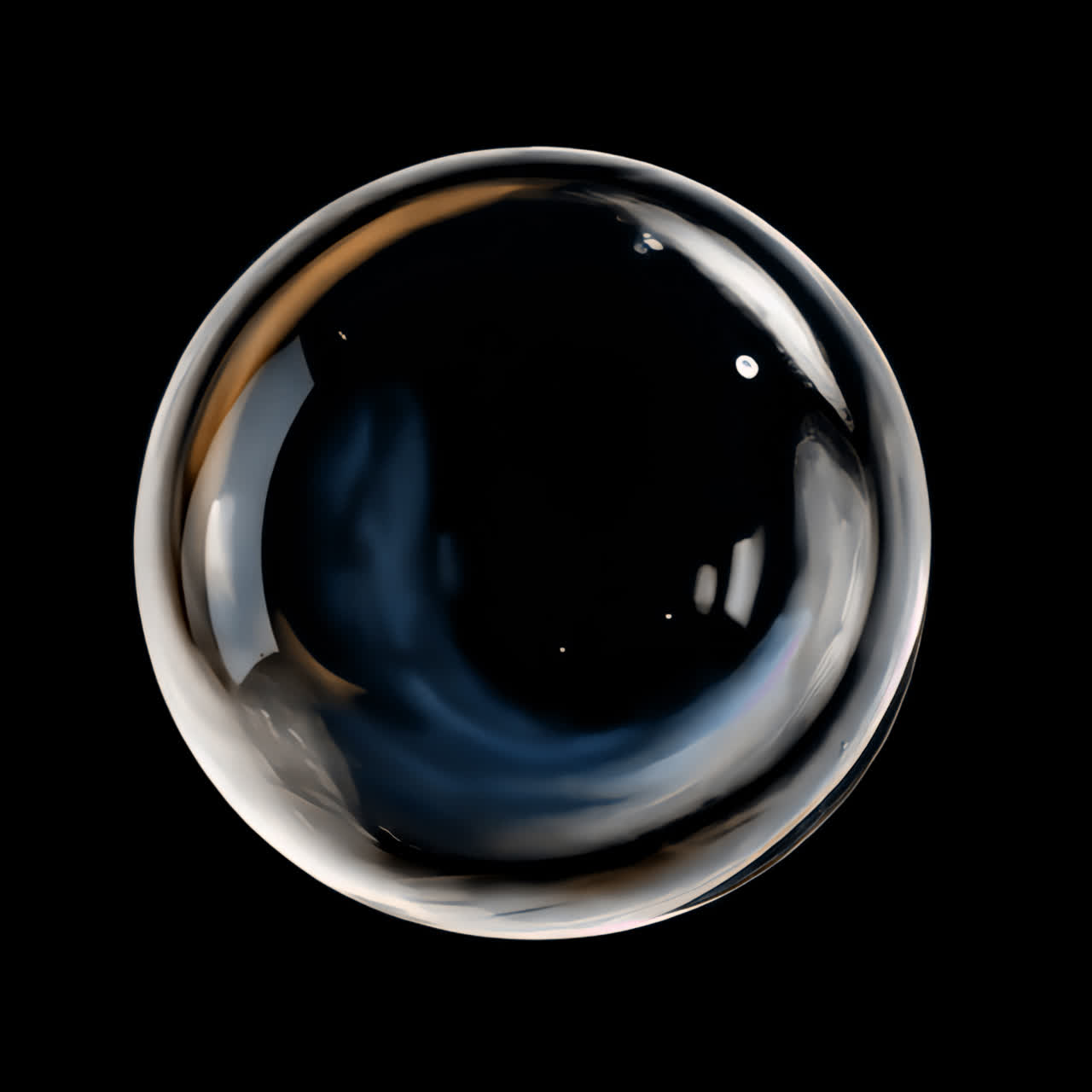 Abstract glass sphere animation isolated asset, transparent 4K video, alpha channel, ProRes 4444