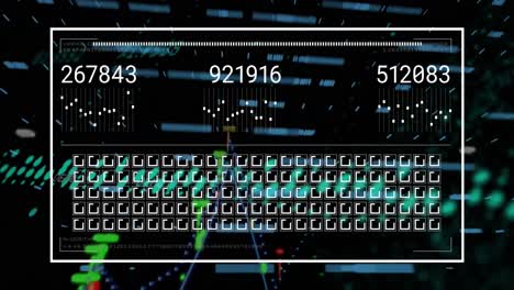 animación del procesamiento de datos sobre un fondo negro