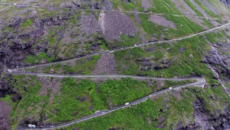 troll's path trollstigen or trollstigveien winding mountain road.