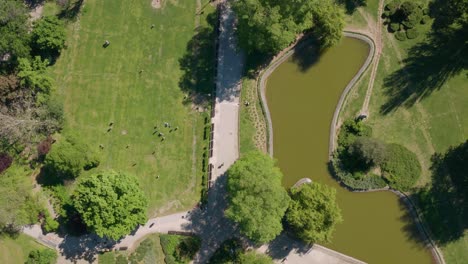 Vista-Superior-Del-Parque-Danubio-En-El-Centro-De-Novi-Sad,-Serbia