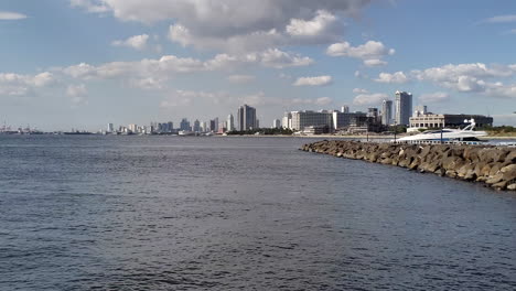 coastline for ocean and boats in  city
