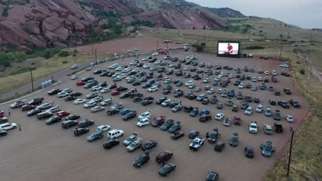 vehicles parked at drive-in theatre - red rocks park and amphitheatre, denver