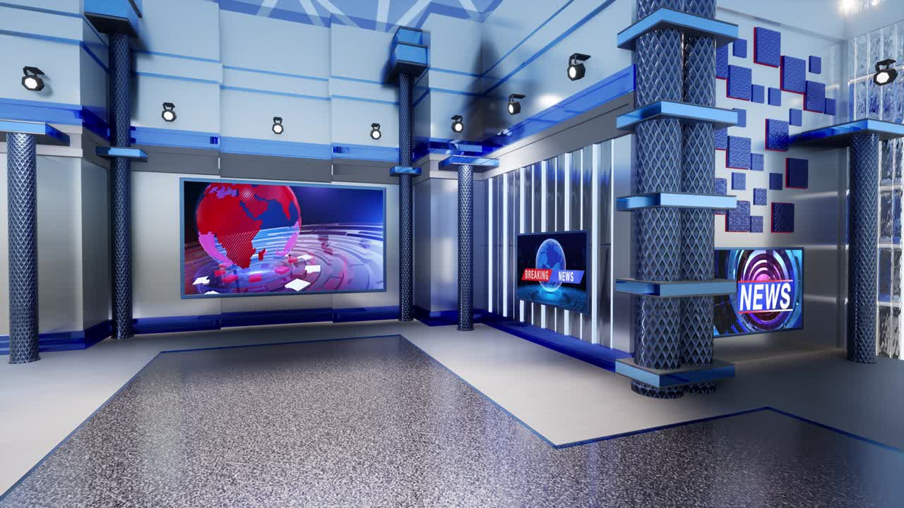 3D 가상 TV 스튜디오 뉴스