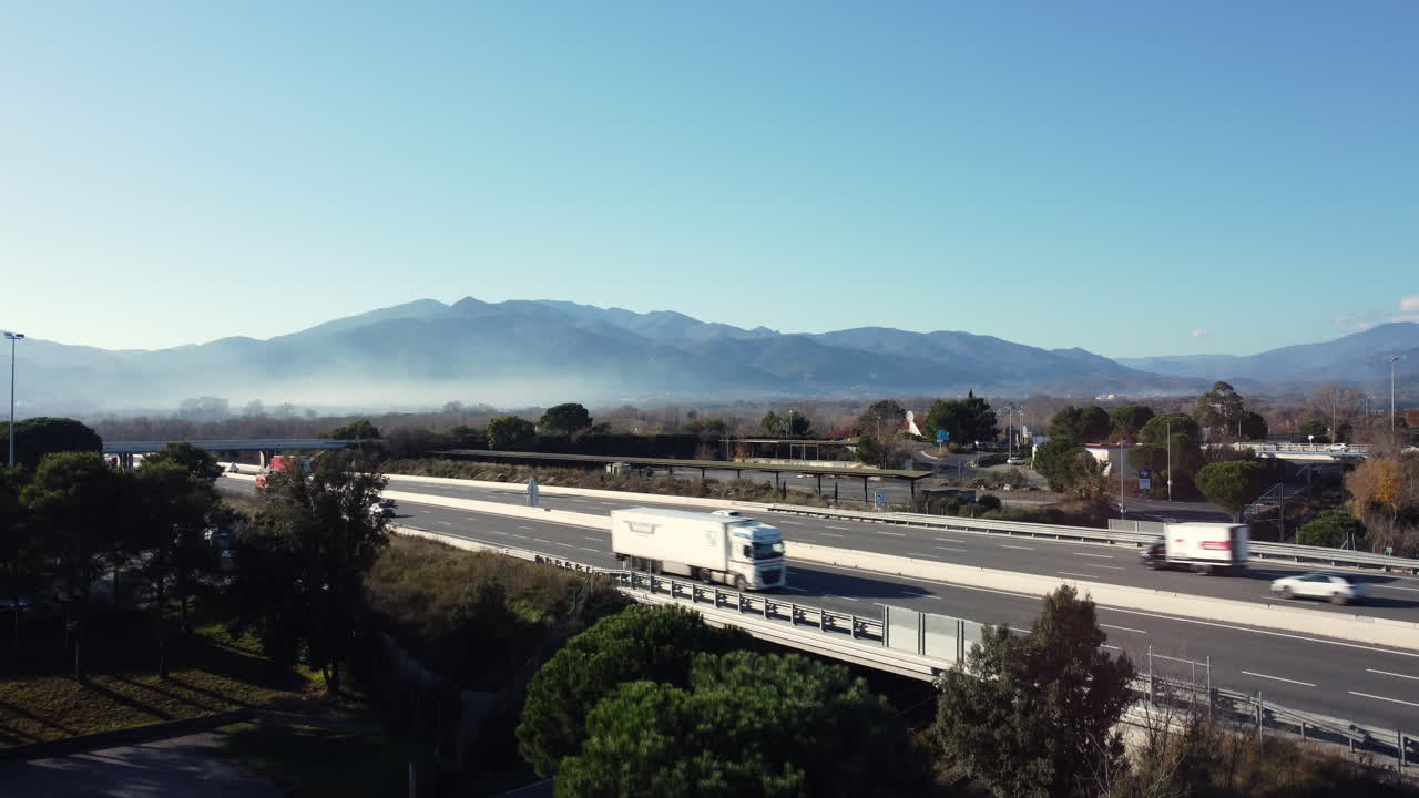 Highway Scenic View with Mountains