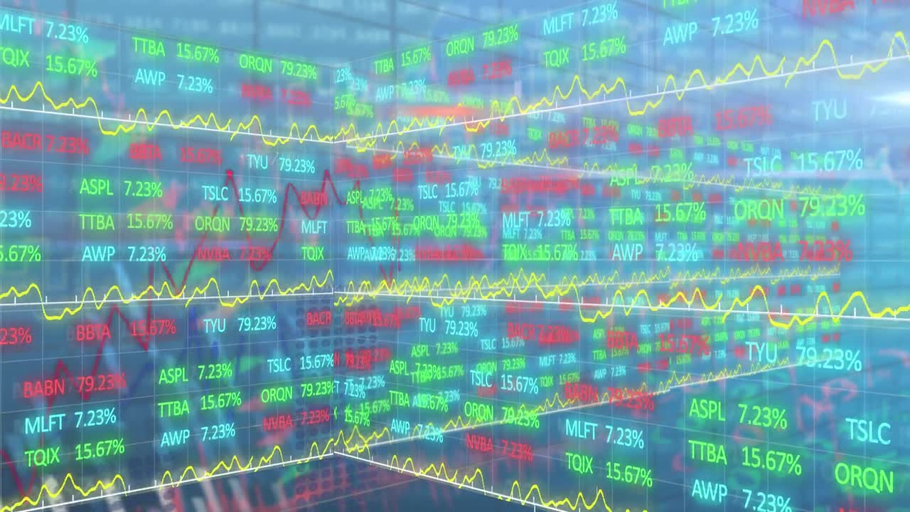 주식 시장 디스플레이의 애니메이션