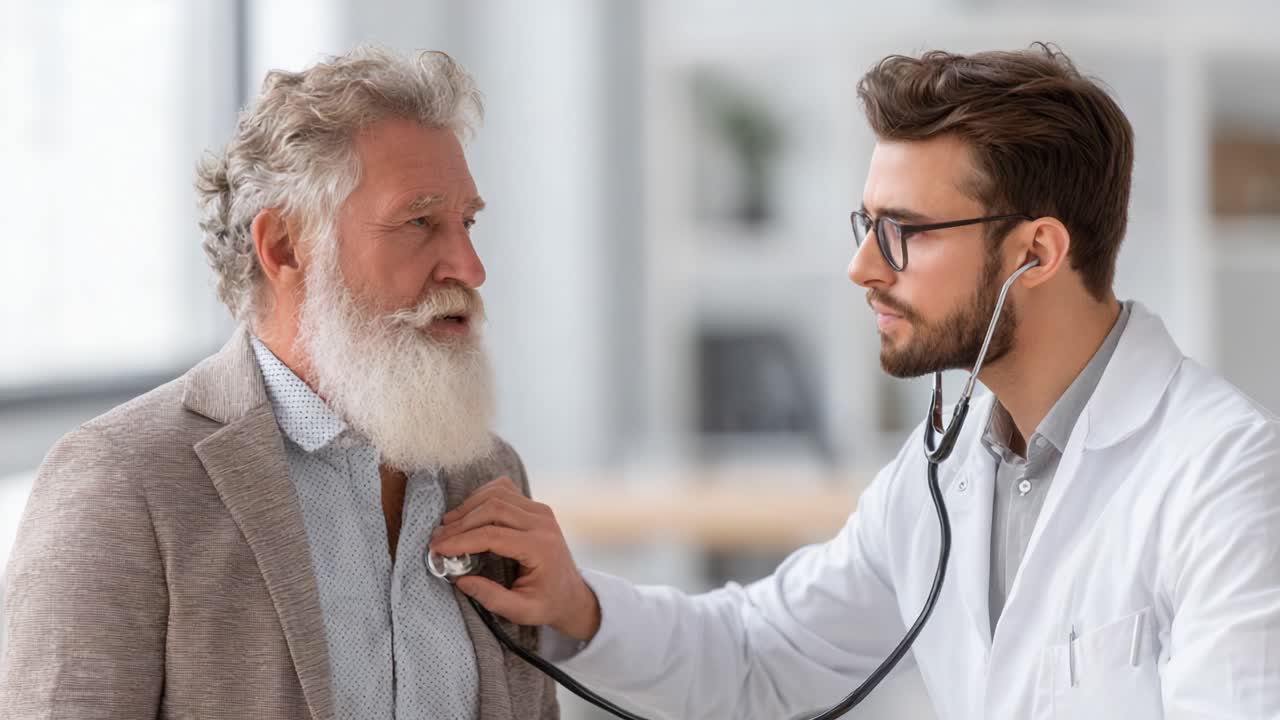 A dedicated healthcare professional examines an elderly patient during a routine check-up, showcasing the importance of regular health assessments and patient care