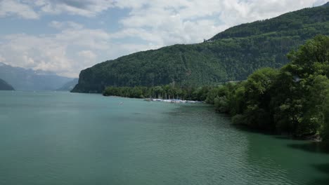 Lake-stream-with-boats-moored-in-a-bay