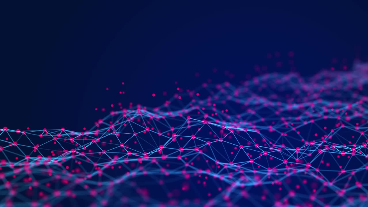 Structural connection of information. Data transfer in network connection. Abstract data background. 3D Seamless loop.