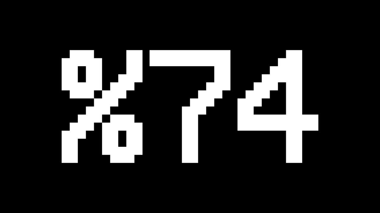 Black Background Percentage rising from 0 to 100 - Digital counter number 0-100 - Loading progress bar with percentage - 0-100% - Count up From 100 to 0