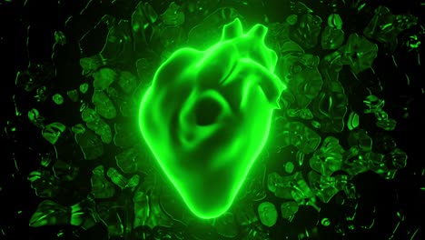 resumen del corazón verde brillante