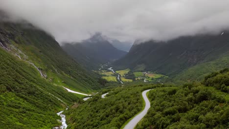 aerial footage beautiful nature norway.