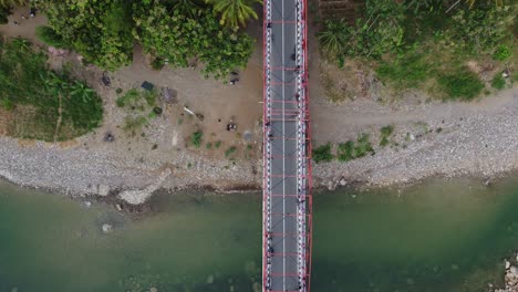 beautiful aerial view of a bridge over a river