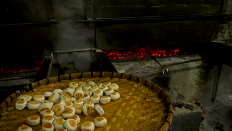 traditional javanese bakpia pathok mung bean pastry (indonesian sweet roll)