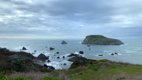 harris beach state park, oregon pacific coast on us highway 101, panoramic view