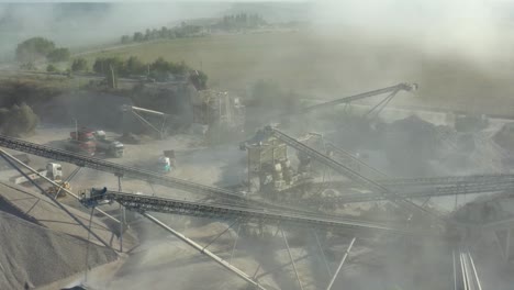 granite quarry. extraction of granite. open cast mine. stone quarrying - aerial view