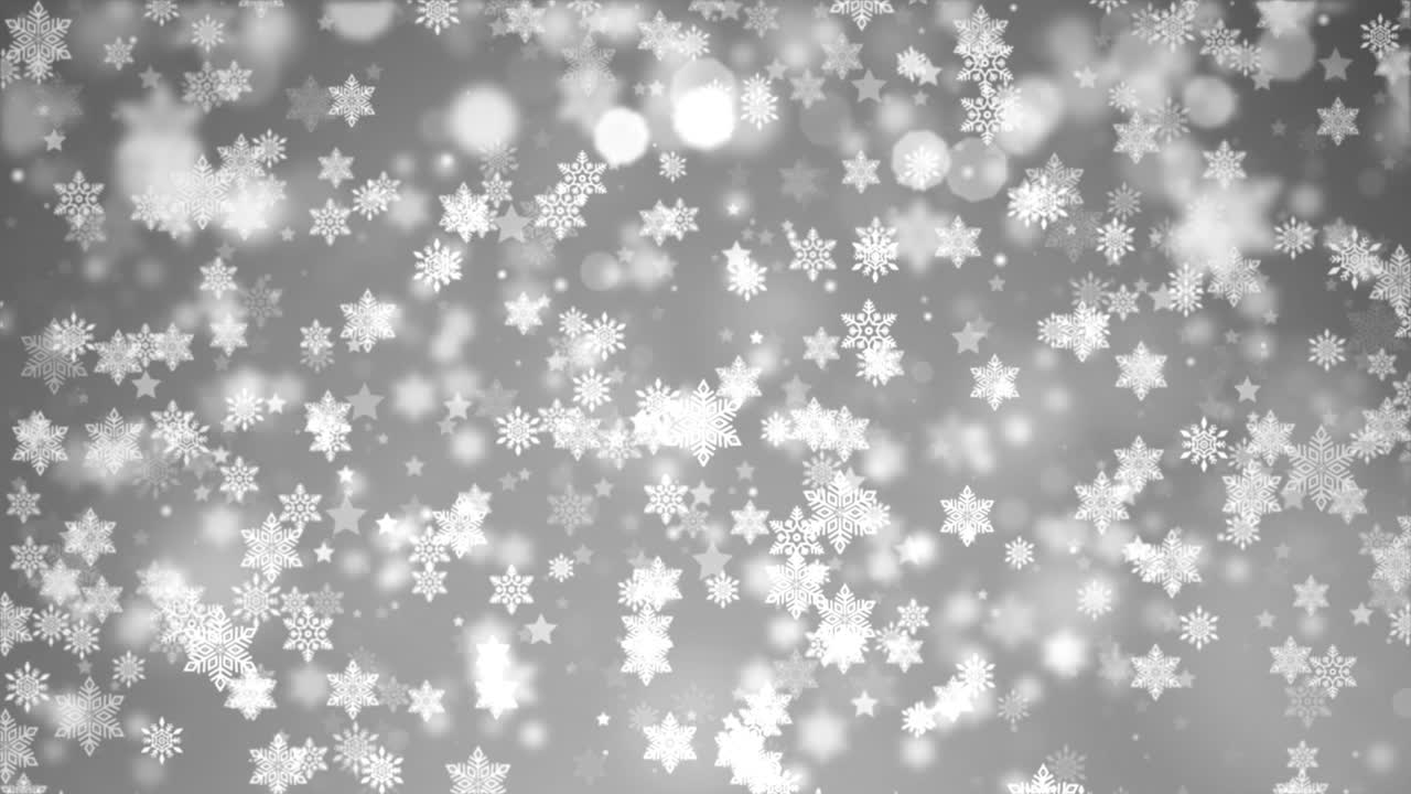 Grey Winter Background with Snowflakes
