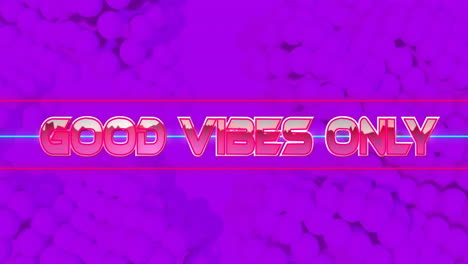 animation of good vibes only text over purple spots