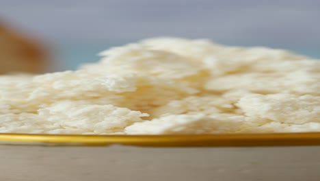 close-up of a bowl of cottage cheese