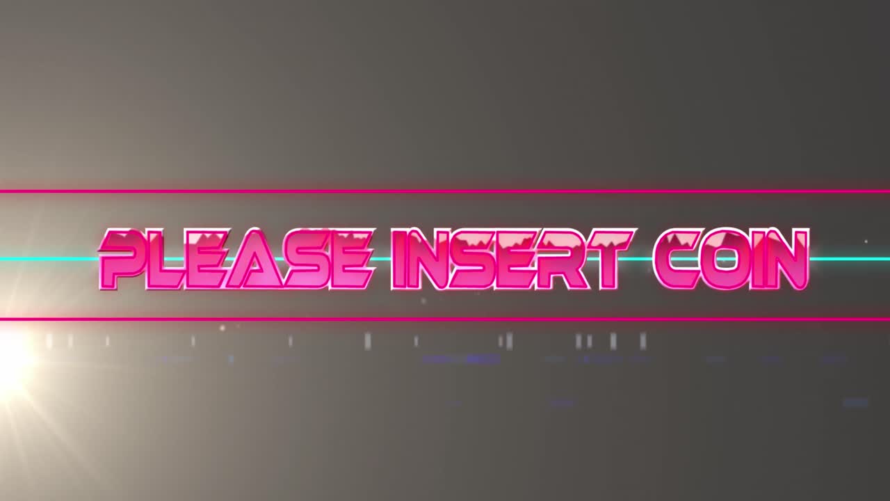 animación de por favor insertar texto de moneda y formas sobre puntos de luz en fondo negro