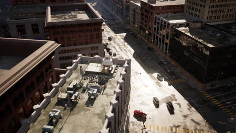 Aerial-view-of-New-York-downtown-building-roofs