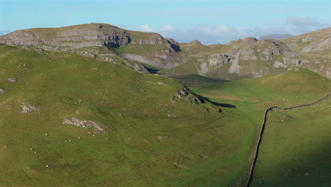 establishing aerial view of warrendale knotts yorkshire dales uk