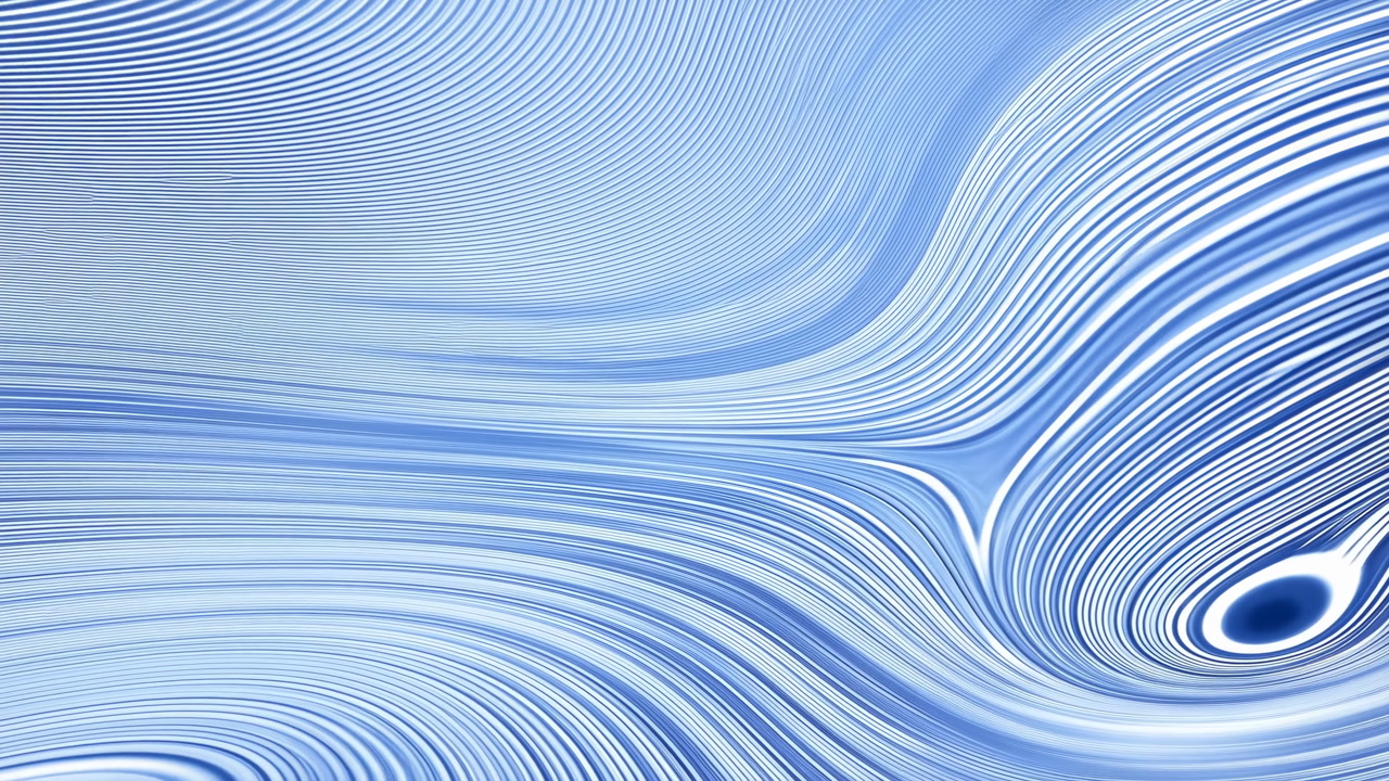 Blue Flowing Line Patterns Across Frame, Layered Contour Lines Form Gentle Currents And Ripples, Smooth