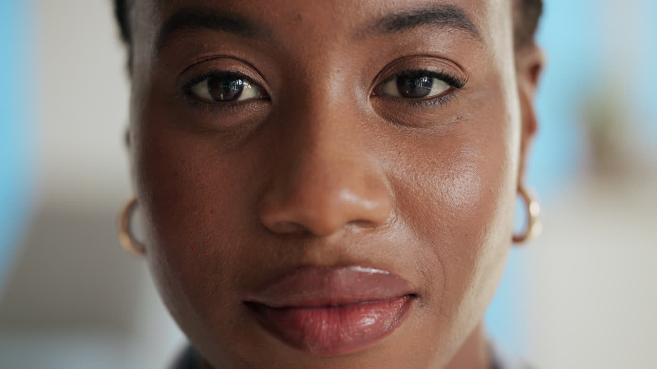 Close-up portrait of a beautiful African American woman