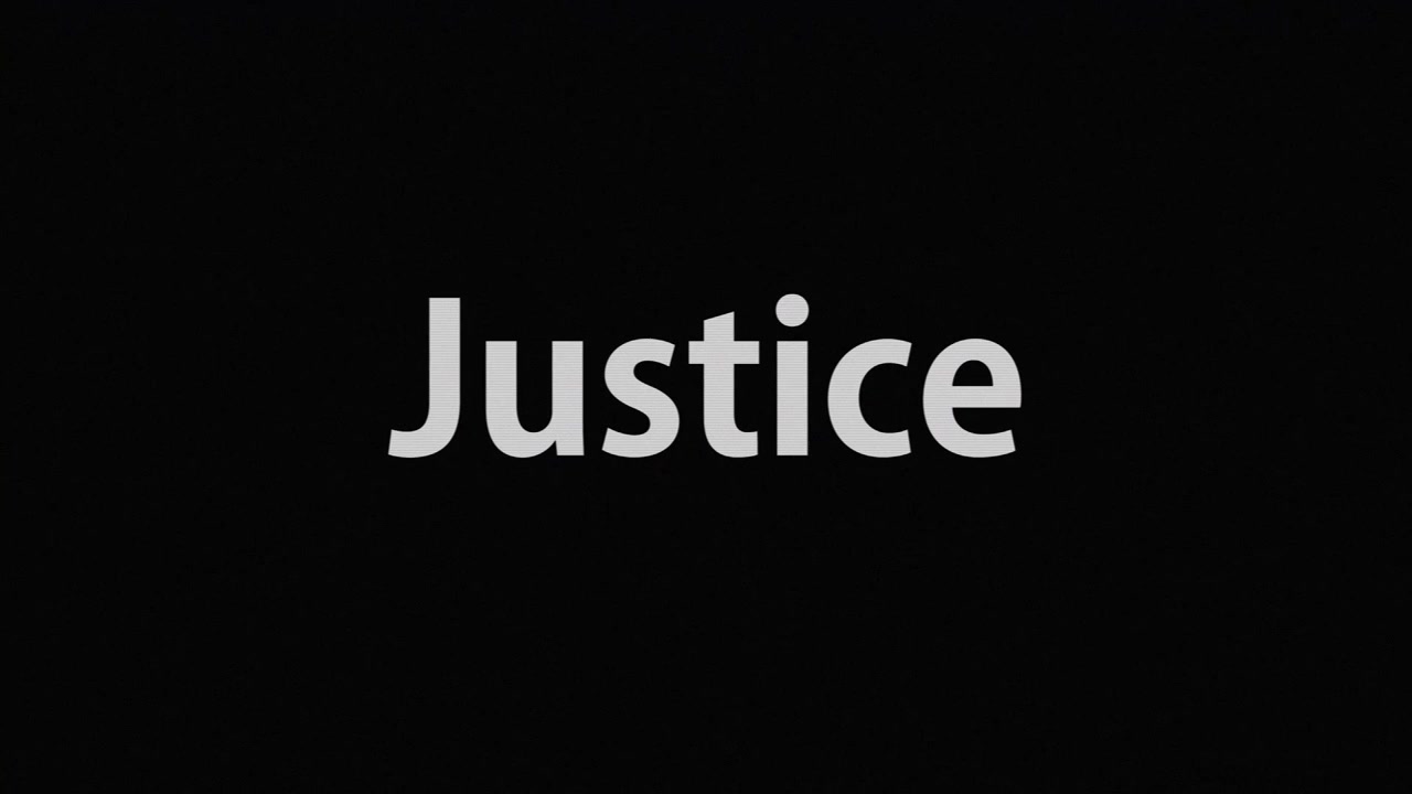 Messaggio di animazione testuale "Giustizia", motion graphics