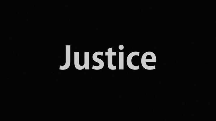 Messaggio di animazione testuale "Giustizia", motion graphics