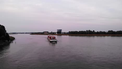 Coming-Into-Shot-Of-Alfa-Verde-Commercial-Vessel,-South-Holland-Province