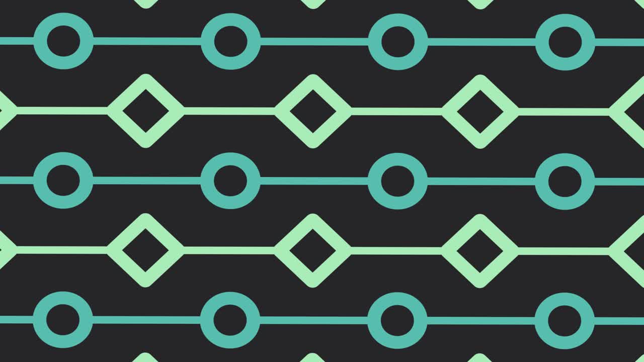 cuadrados que cambian a círculo en fondo oscuro vídeo gráfico de movimiento abstracto para uso de fondo