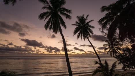 timelapse of beautiful sunset from a beachon the cook islands