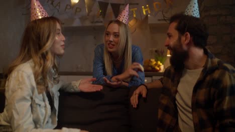 friends celebrating birthday party