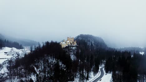 winter castle in the mountains