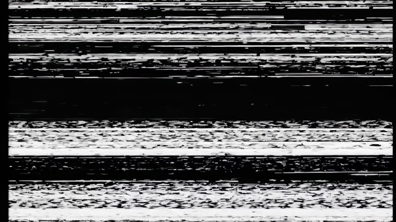 Abstract video concept with horizontal static lines, reminiscent of old TV screens