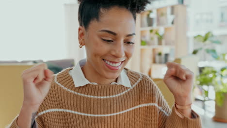 Wow,-excited-and-black-woman-with-laptop