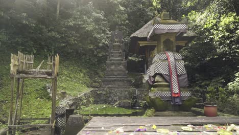 orbital shot of a sacred statue at pura luhur lempuyang temple