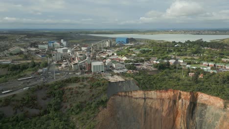 aerial retreat from cullinan diamond mine reveals huge, deep rock pit