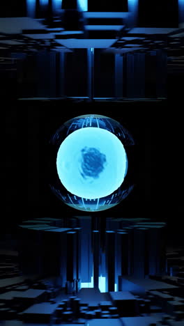 glowing sphere in futuristic digital environment