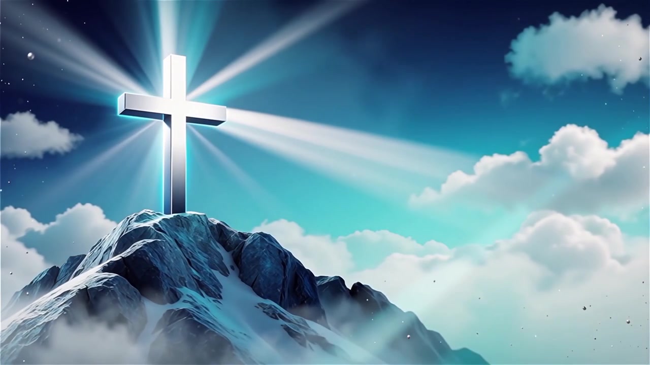 Christian Cross Heavenly Light Worship Background