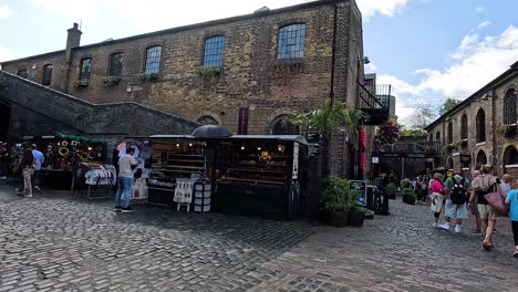 people exploring shops in camden town, london