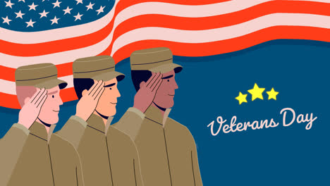 an animation of a flat veterans day instagram posts collection